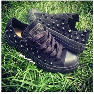 Converse Black Studded Low Top Sneakers